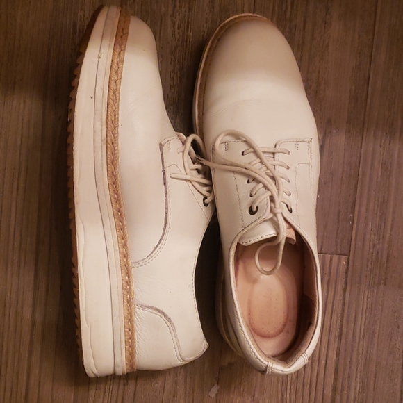 Clarks white leather platform sneakers 6.5 - Picture 4 of 8